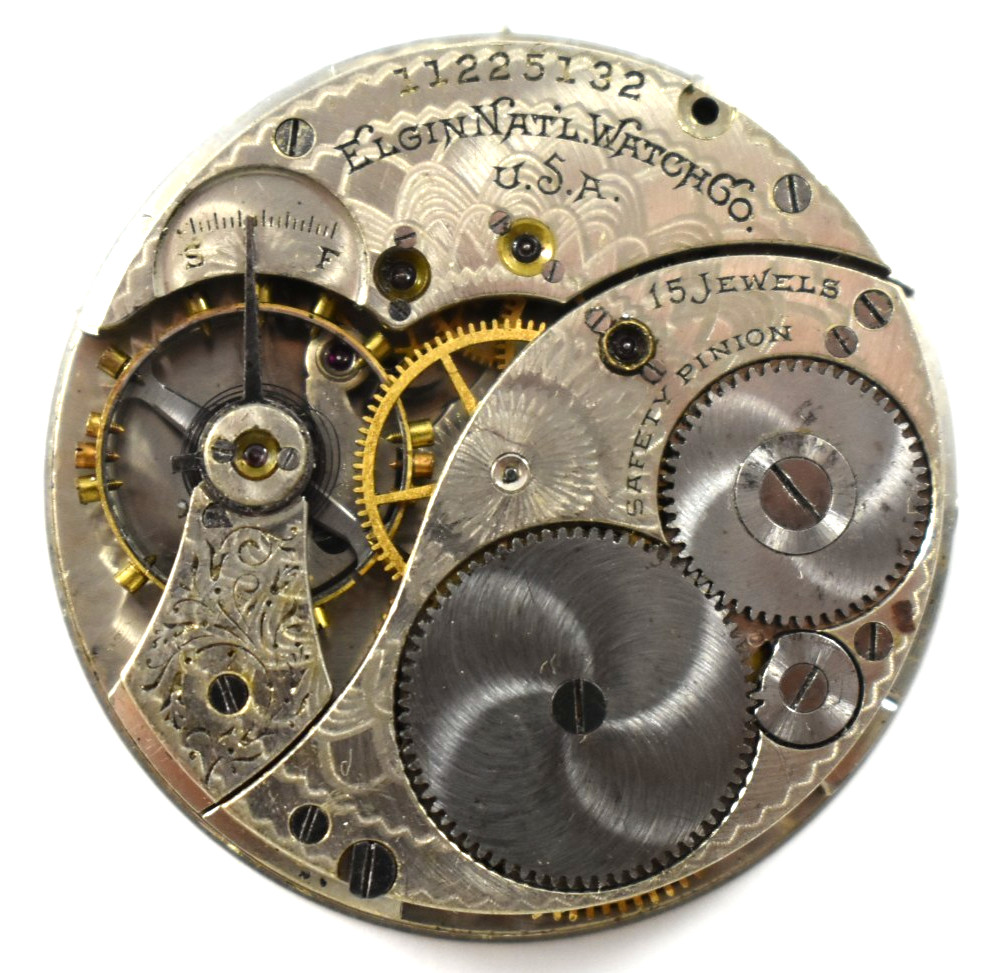 Vintage Elgin Grade 302 12s 15J Hunting Pocket Watch Movement lot.qc