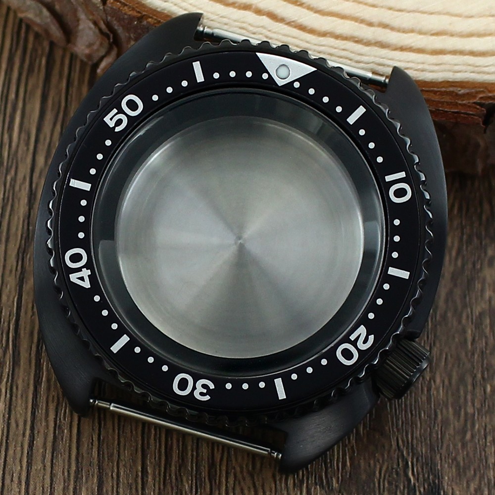Sapphire 45mm Steel Black Watch Case Modify Seiko Turtle Mod For NH35 34 NH36 38