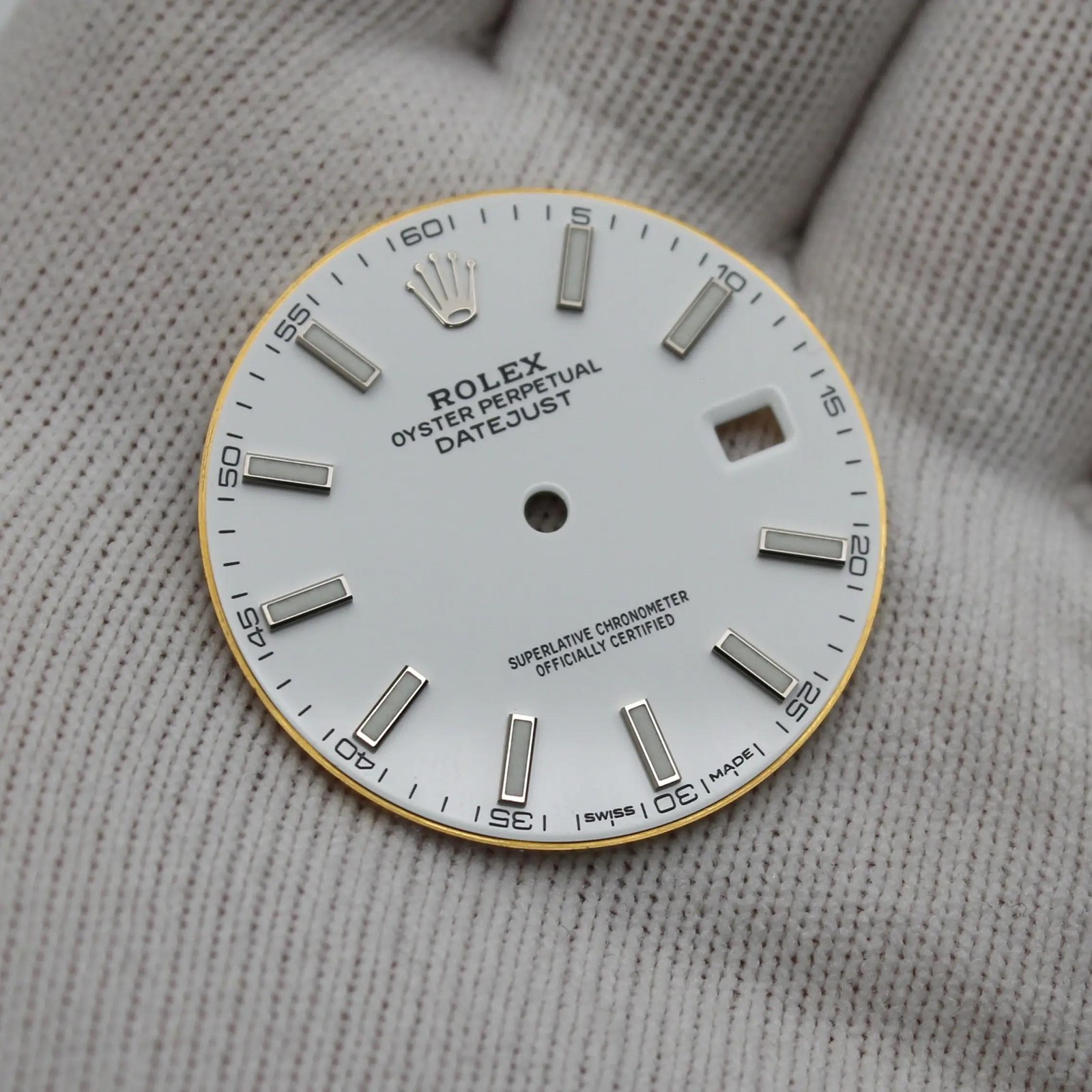 Rolex Datejust Stick Markers White Watch Dial 126334 126300
