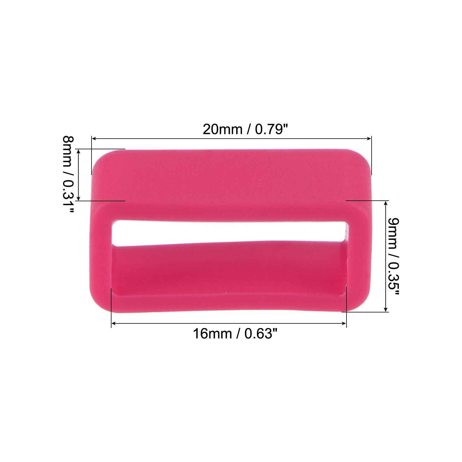 Watch Band Strap Loops Silicone for 16mm Width Watch Band, Rose Red 4 Pcs