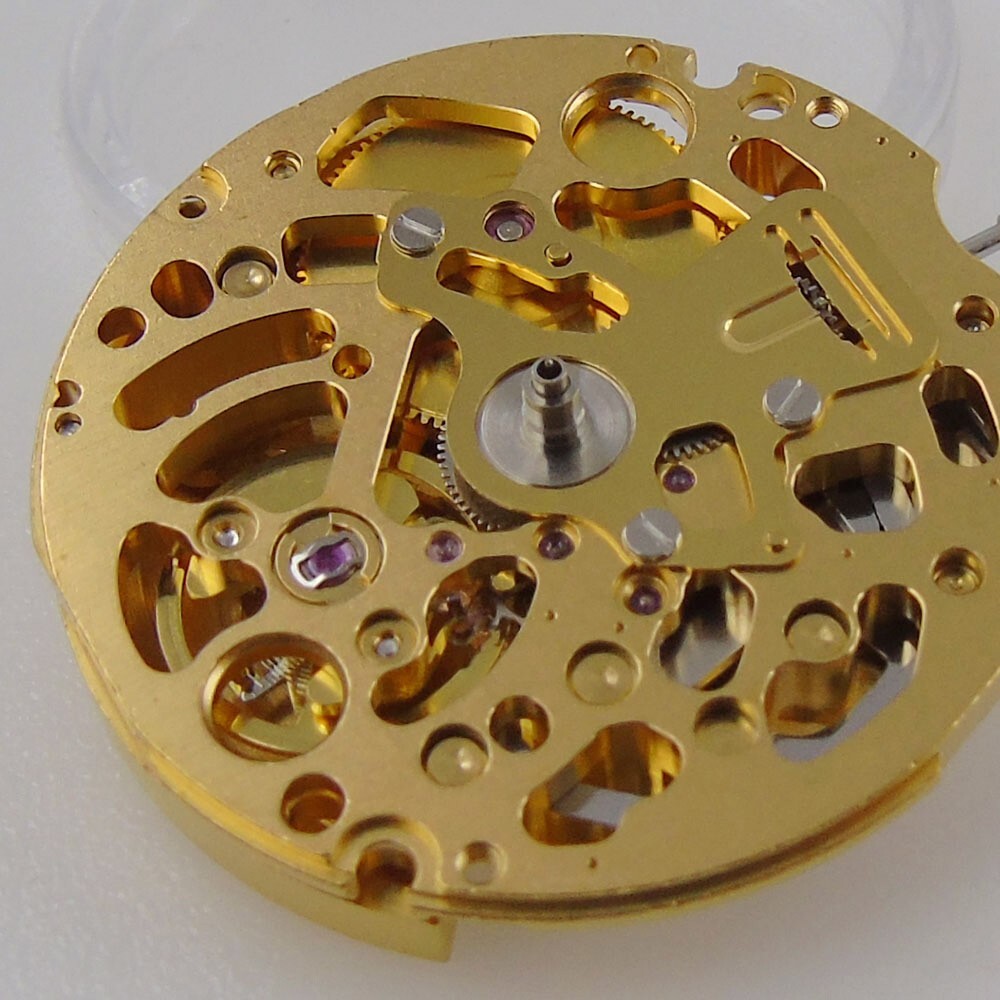 Japan 24 Jewels Gold NH71A Genuine Hollow Out Automatic Movement Watch Parts