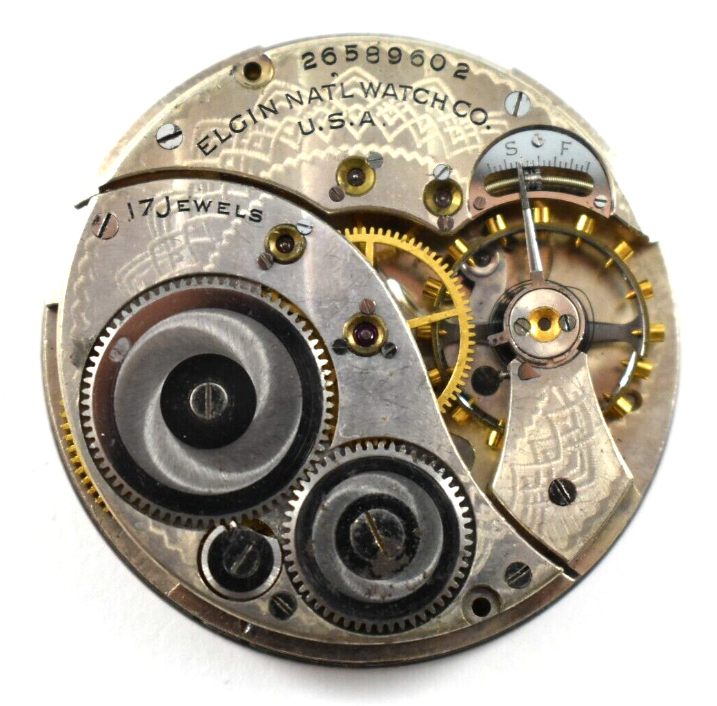 Vintage Elgin Grade 345 12s 17J OF Watch Movement lot.fb