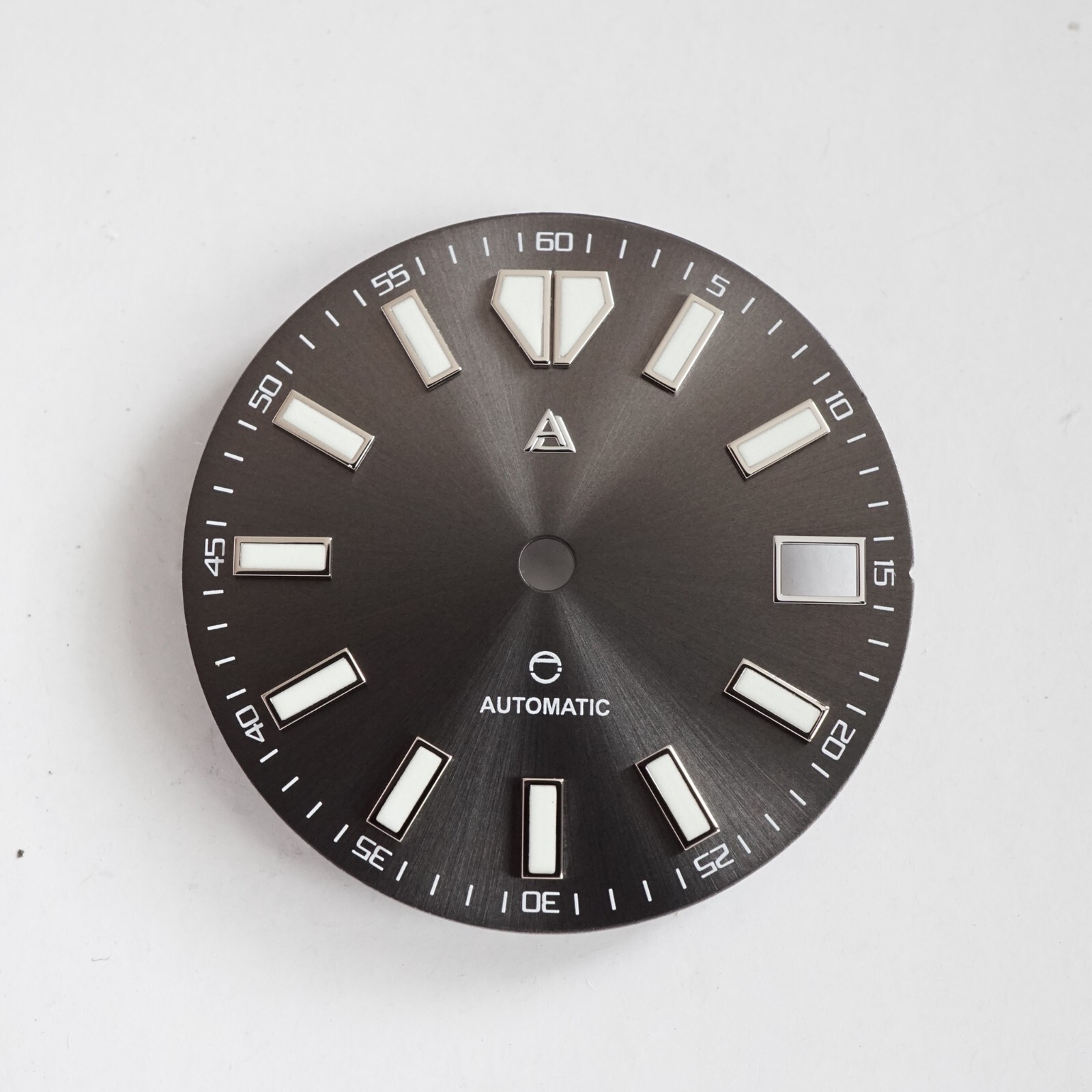 Seiko NH35 28.5mm Gray Sunburst Dial Applied Indices w/Date Mod Part