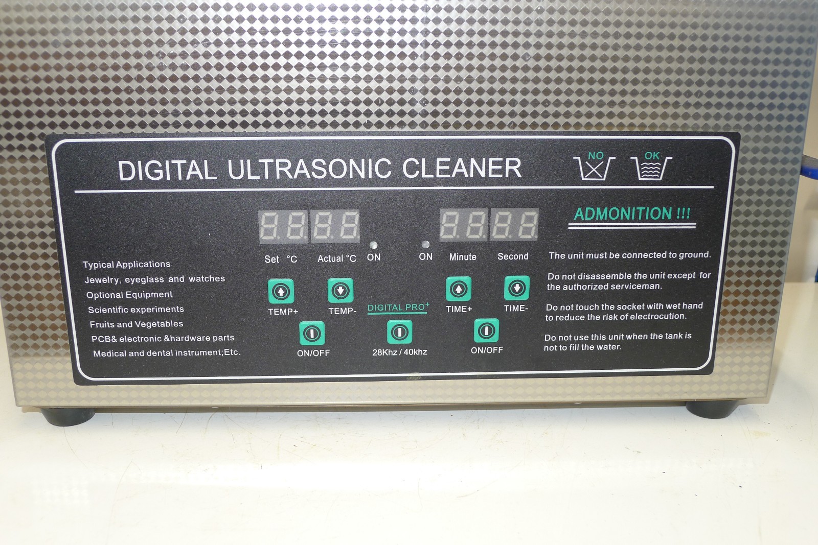 Ultrasonic Watch/parts Cleaning machine tank JPS30-AD (unused) 6L heated/timer