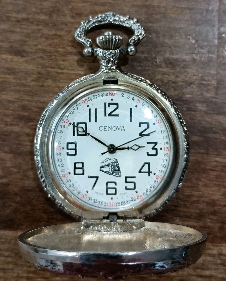 hunting scene pocket Watch lifestar watch – 46.5 mm – for parts Or Need Battery