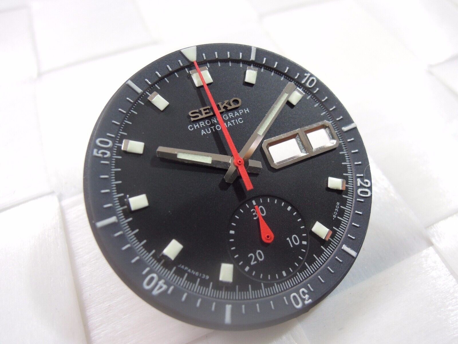 NEW BLACK DIAL,HANDS,ROTATING BEZEL PEPSI POGUE CHRONOGRAPH 6139-6002/6000/6009