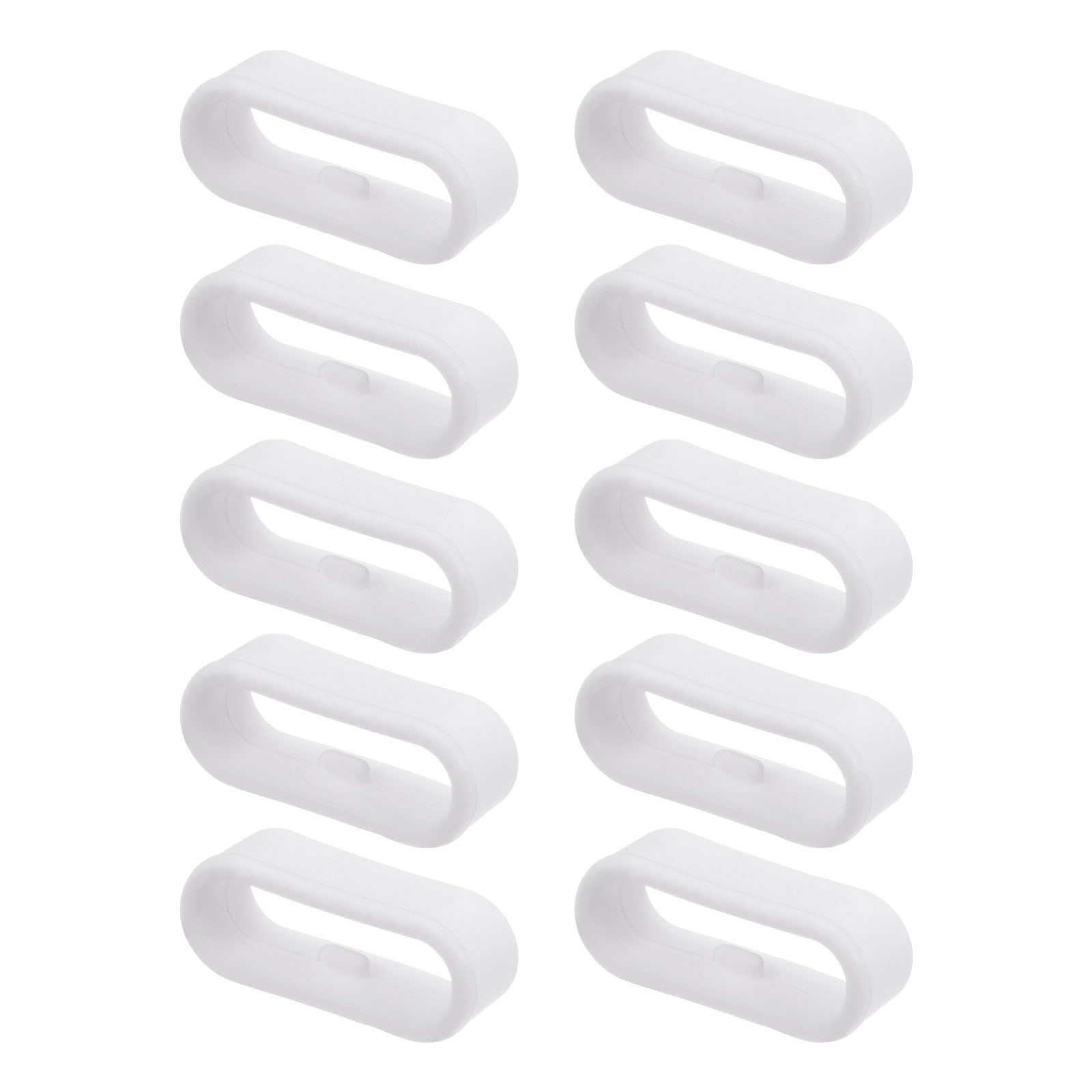 10Pcs Watch Band Strap Loops Silicone Fastener Rings for 18mm Band White