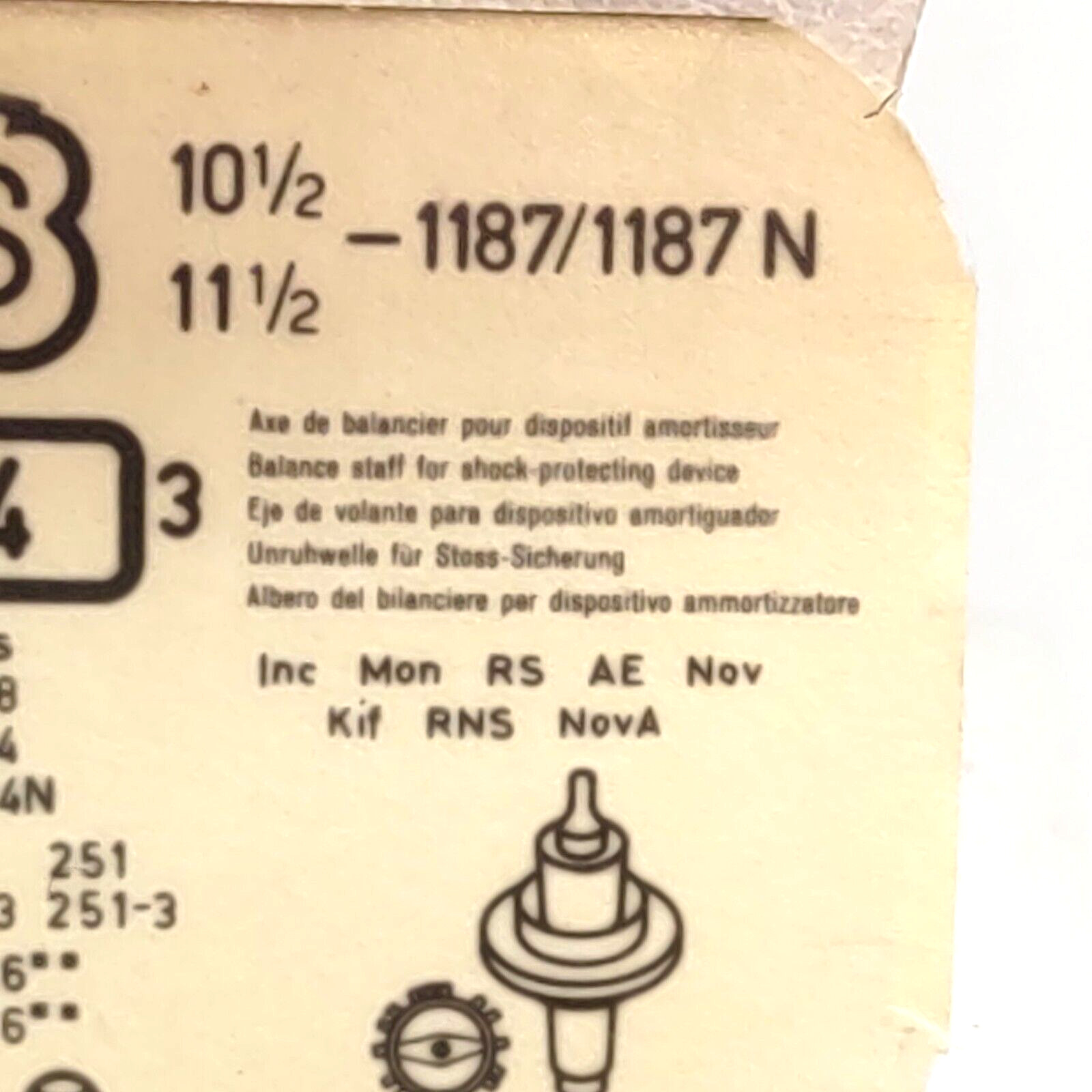 Vintage NOS AS 10 1/2-11 1/2 1187/1187N Watch Balance Staff Shock Protection (3)