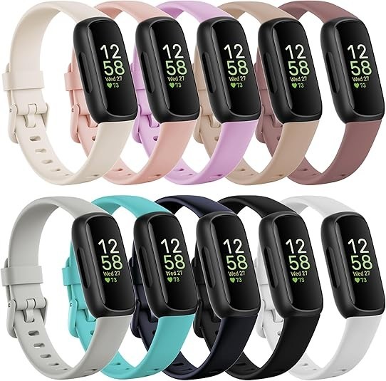 10 Pack Compatible with Fitbit Inspire 3 Bands,Soft Sport Bands Sil… Fast Ship