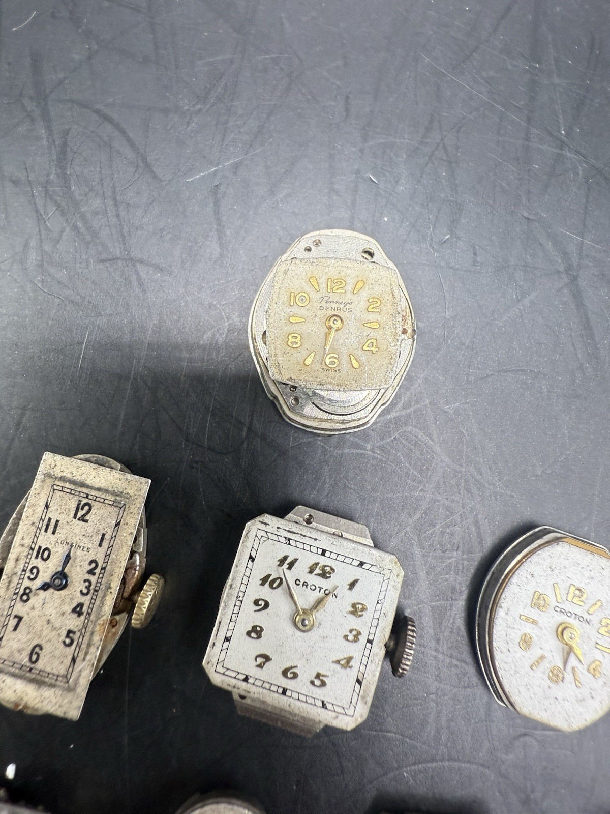 LOT of 16 Vintage Ladies Watch Movements & Dials Various Brands For Parts/Repair