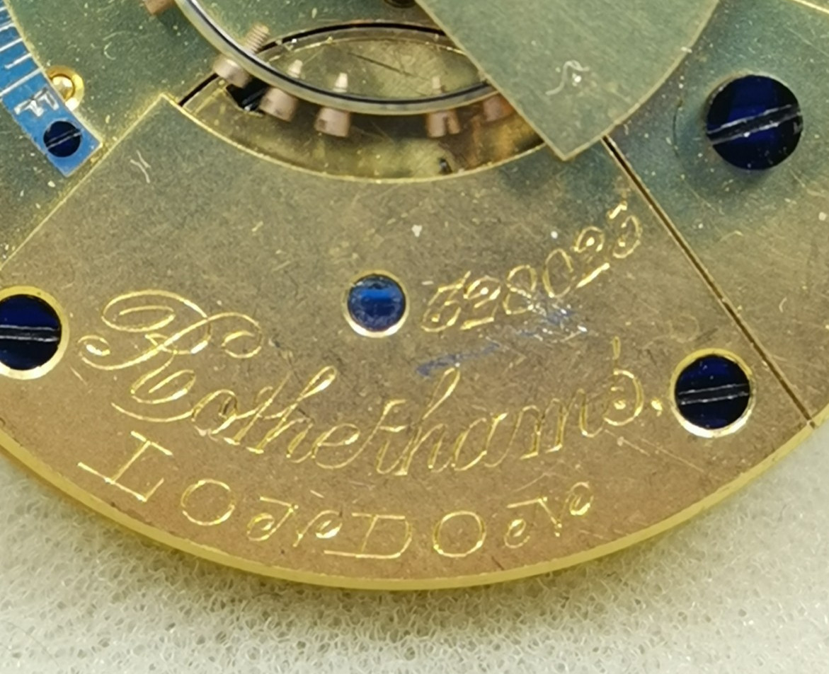 Rotherhams London Pocket Watch Movement 41.3 mm Parts/ Repair!