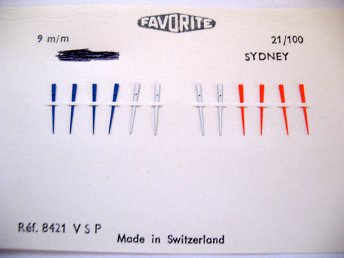 ASSORTED SECONDS HANDS 3 COLOURS 12 PIECES ON 1 CARD SIZE 9MM X HOLE 21/100