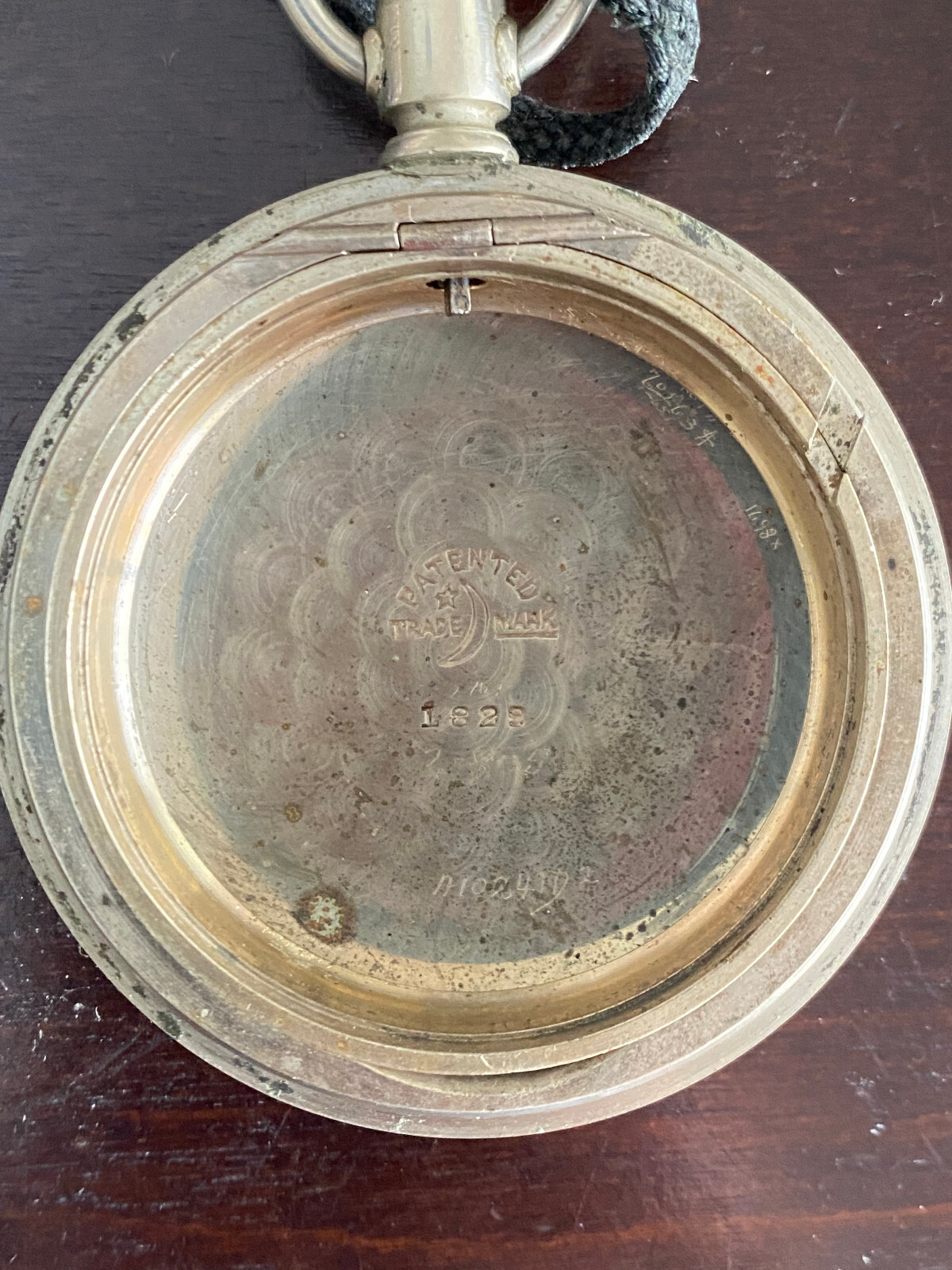 VINTAGE 18S CRESCENT POCKET WATCH CASE ONLY, STEM &LEVER SET, NICKEL. SWING OUT