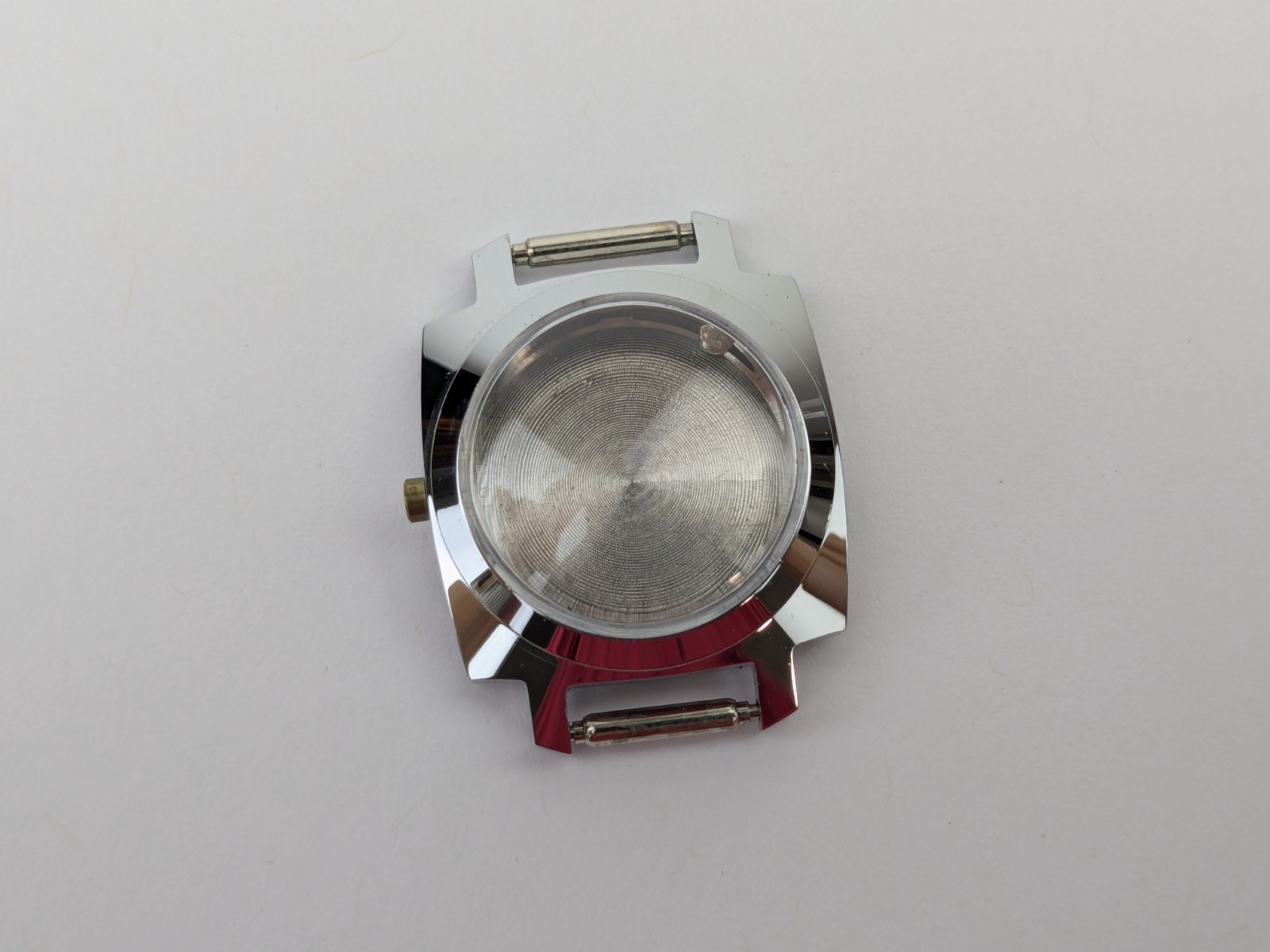 Vintage NOS 70’s Ladies Watch Case & Crystal 22mm Square Silver Tone Screwback