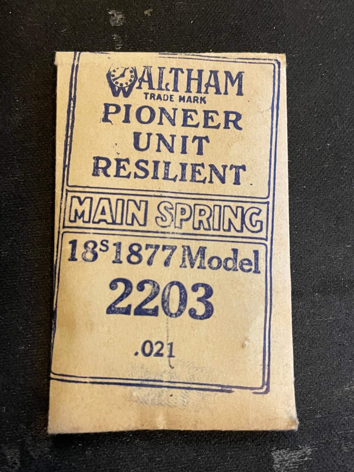 Waltham Factory Mainspring for 18s Model 1877 No. 2203 – Steel