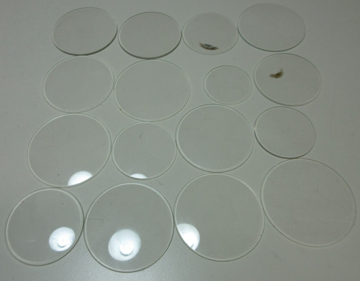 LOT OF THICK GLASS POCKET WATCH CRYSTALS WATCHMAKER REPLACEMENT OPEN FACE #2