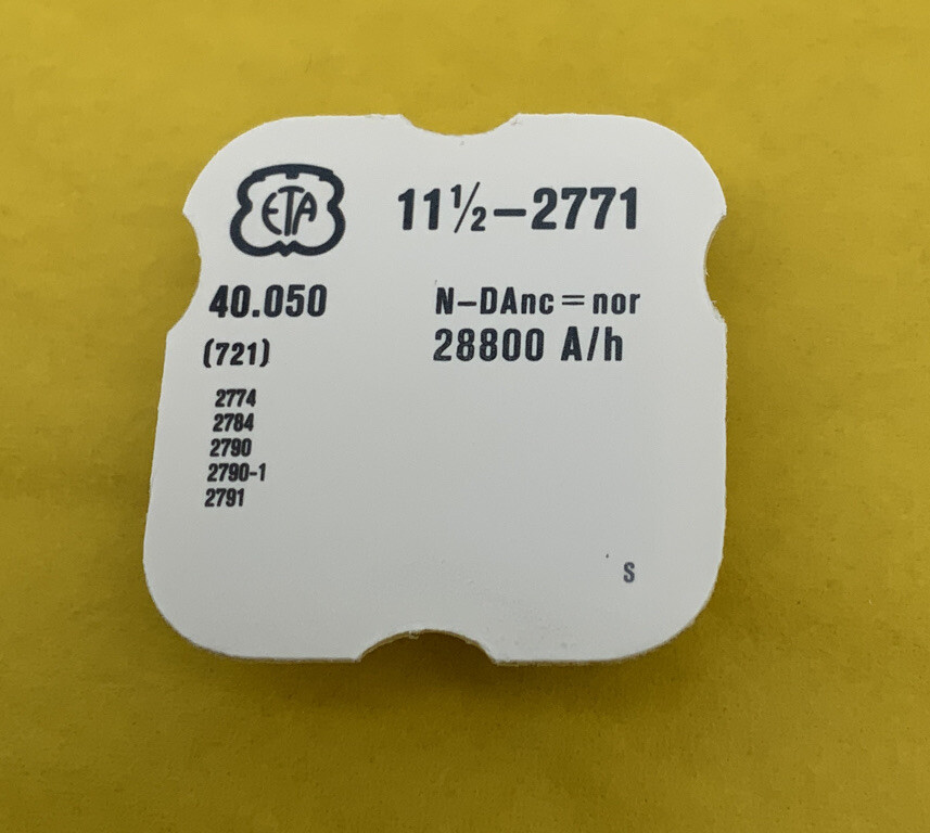 AS 1860 Balance Complete Watch Part #721/1752 New Old Stock