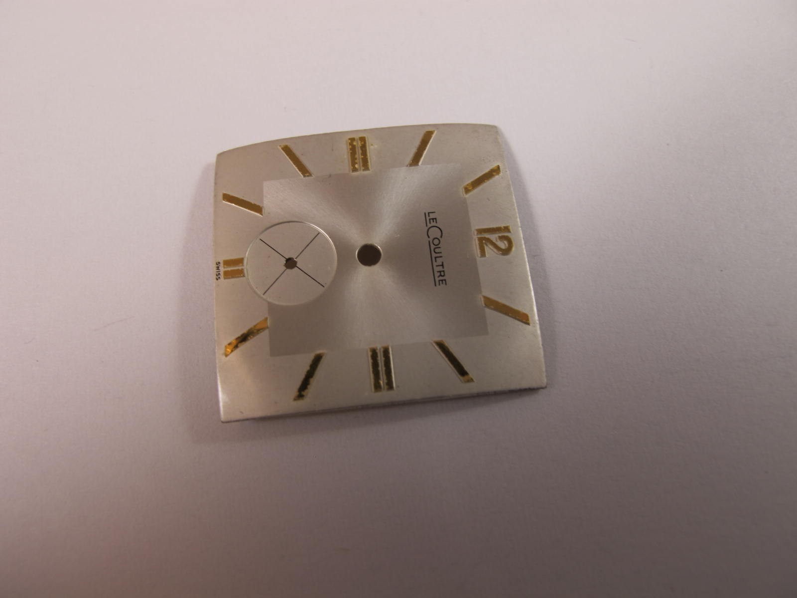 LECOULTRE VINTAGE OLD STOCK CALIBER 480 SQUARE SILVER WATCH DIAL