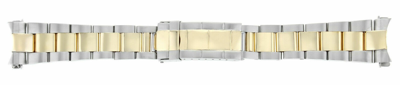 20MM GOLD THROUGH BUCKLE 18K/SS WATCH BAND STRAP FOR ROLEX 16753, 16713, 16613