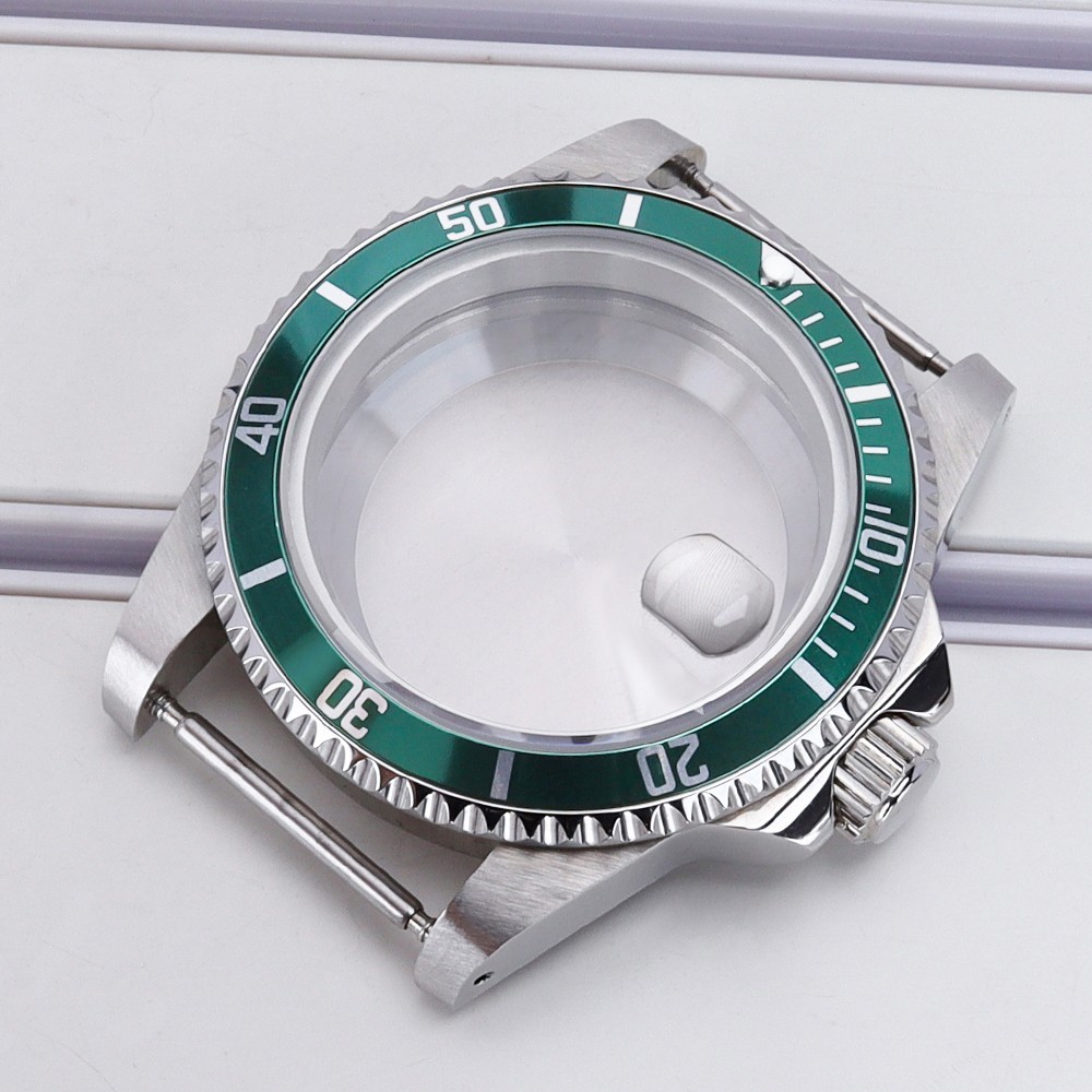 38mm Sub Mod Dive Watch Case Sapphire Glass Back For Seiko NH34 NH35 NH36 NH38