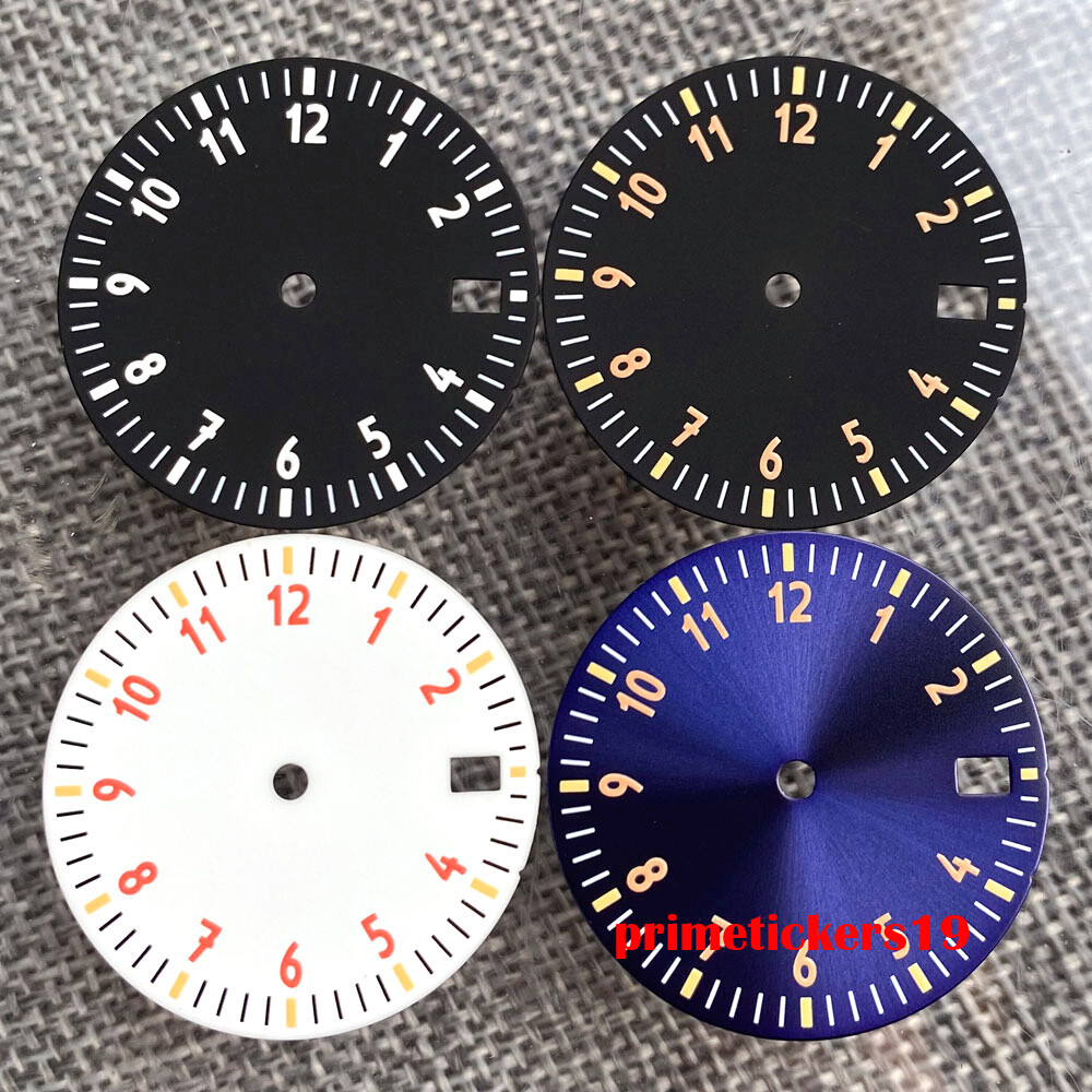 Luminous 29mm Watch Dial Face Date Window with Hands Fit NH35 Automatic Movement