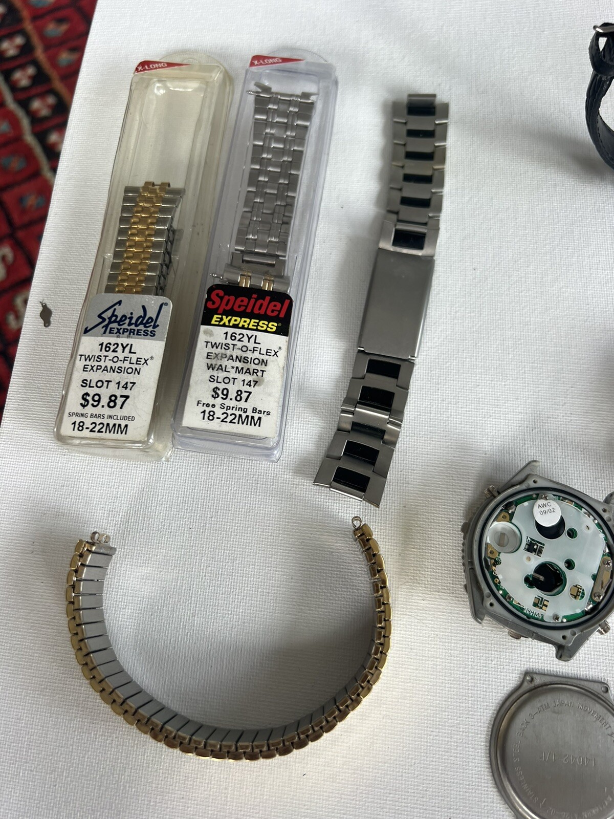 lot of watch parts six watches and four bands various brands