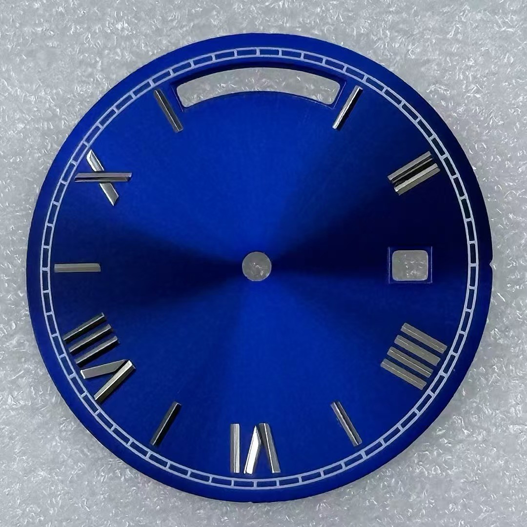 31mm Roman Watch Dial Double Calendar No Luminous Fits 8285 Movement Watch Parts