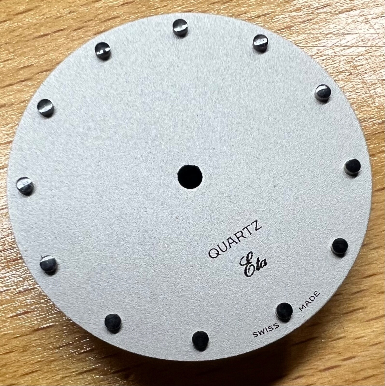 Eta Quartz Gray Watch Dial Disc 25mm Part -Swiss Made- Dials Collectors #D145