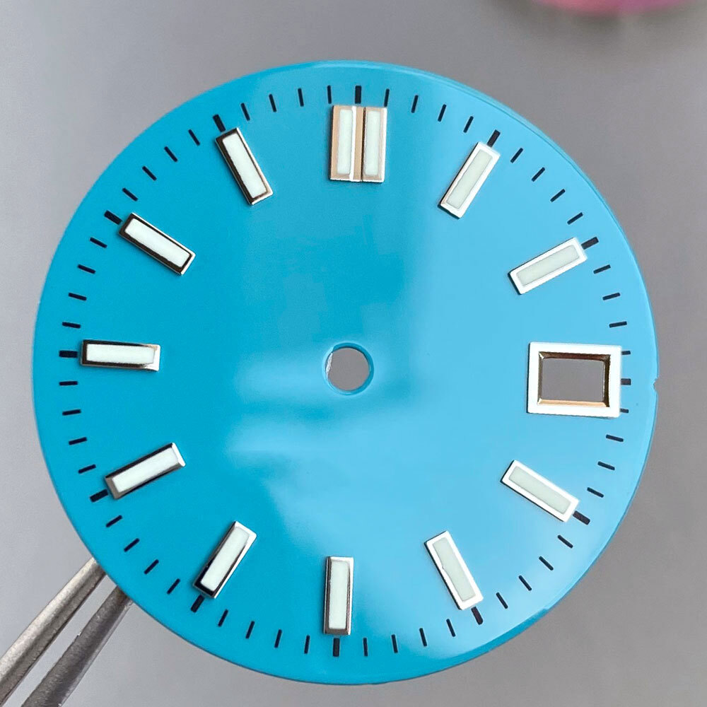 Sterile MOD 29mm Watch Dial Hand Luminous Black Blue Silver Fit NH35 Dive Watch