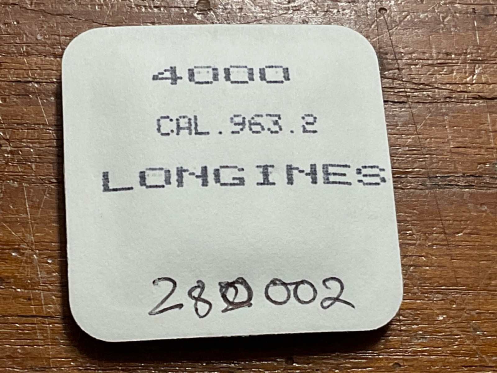 Longines Cal 963.2 Circuit Board Part 4000, BASE CALIBRE ETA 280.002