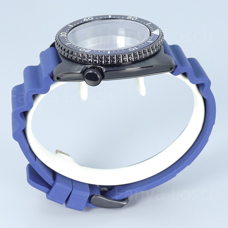 45mm Modify Seiko Skx009 Mod Watch Case+Blue Strap 10ATM For Seiko NH34 35 36 38