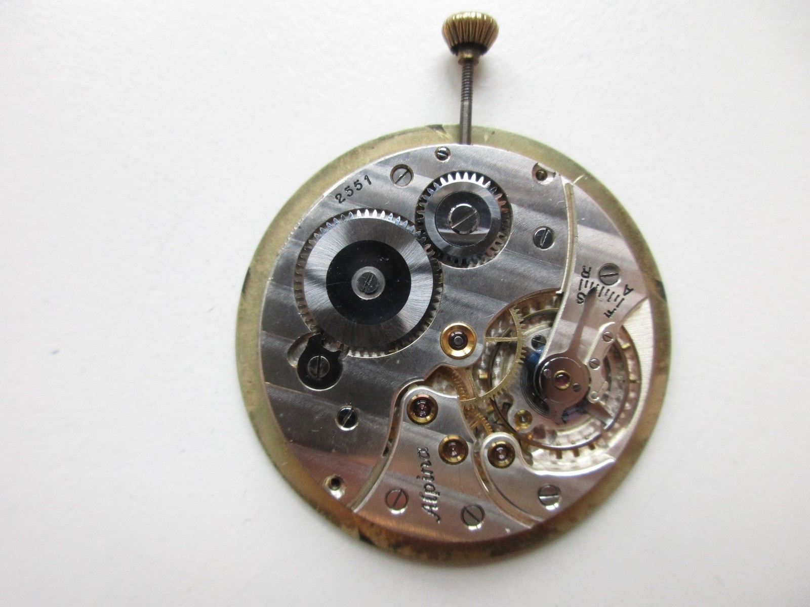 Alpina cal. 2551 Swiss pocket watch movement & dial – running