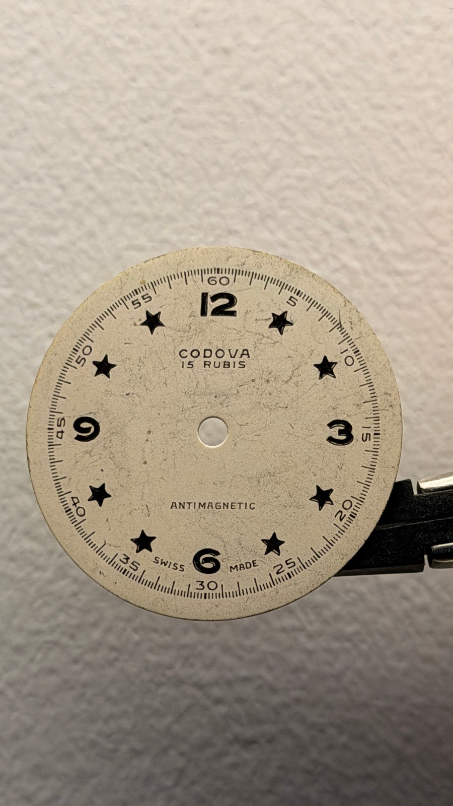 Cordova White 15 Rubis Vintage Star Indice Watch Dial 32mm