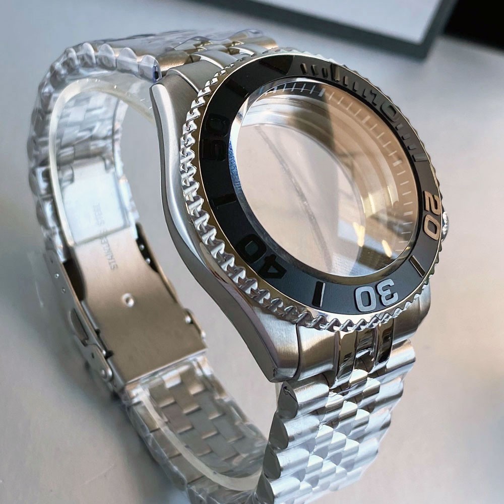 42mm Bow Sapphire Glass Watch Case Clear Back Fit SKX 007 NH34 NH35 NH36 2824