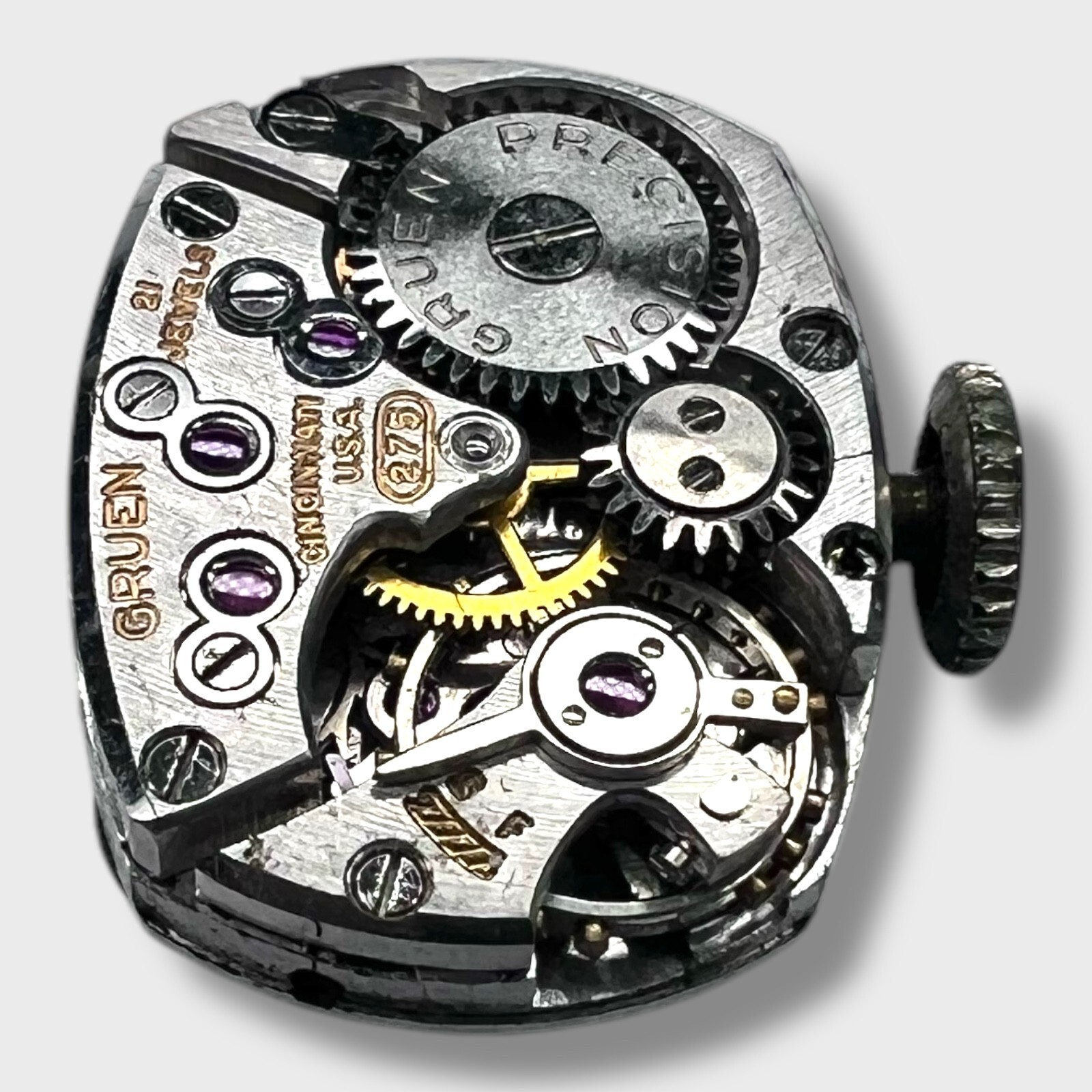 Vintage Gruen Precision Cal. 275 Watch Movement – 21 Jewels – Fully Functional