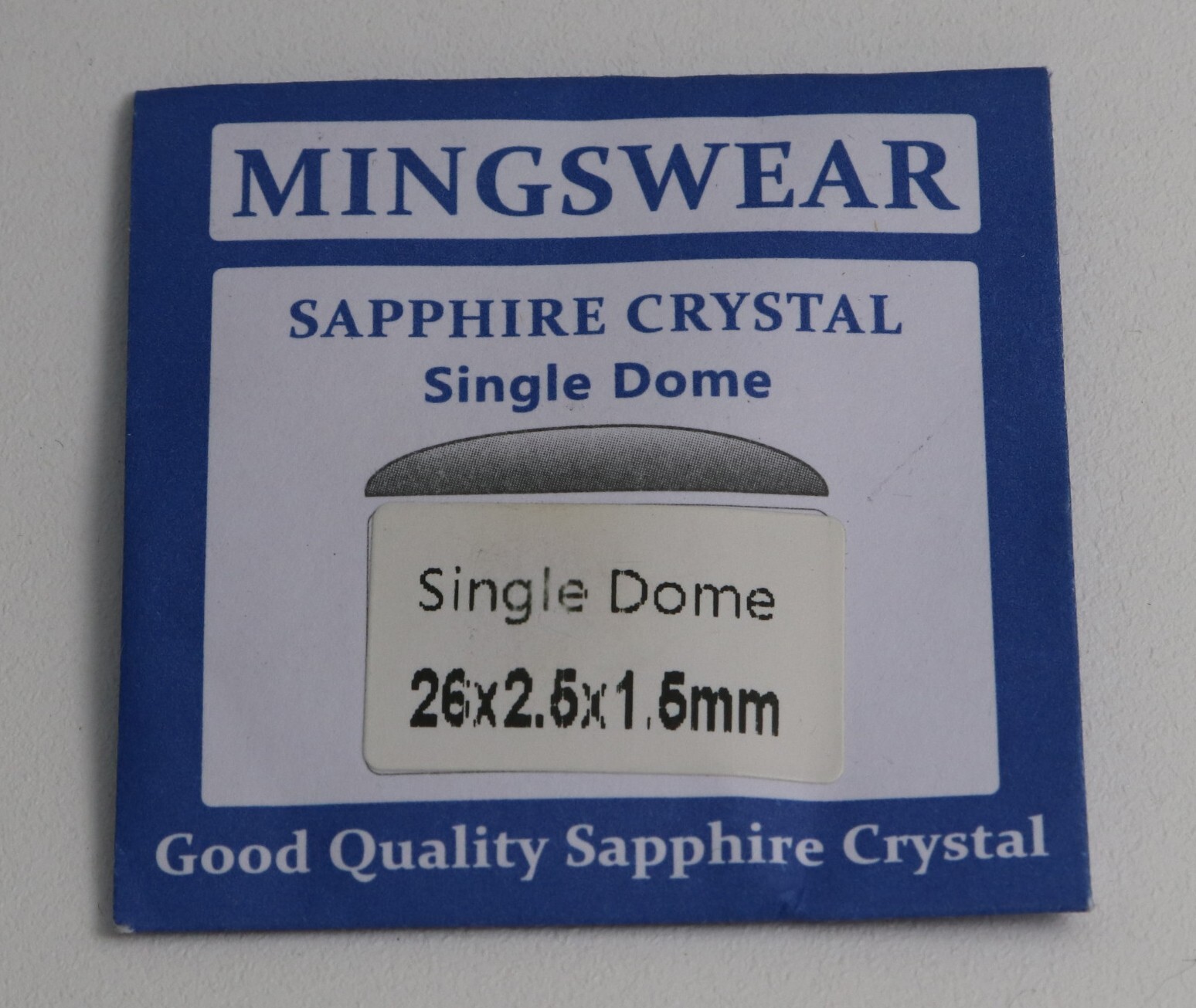 SINGLE DOME SAPPHIRE CRYSTAL 26MM X 1.5MM WATCH ROUND WATCH LENS