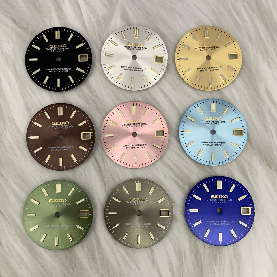 28.5mm Sun pattern Watch Dial Green Luminous For NH35 NH36 Movement Accessories