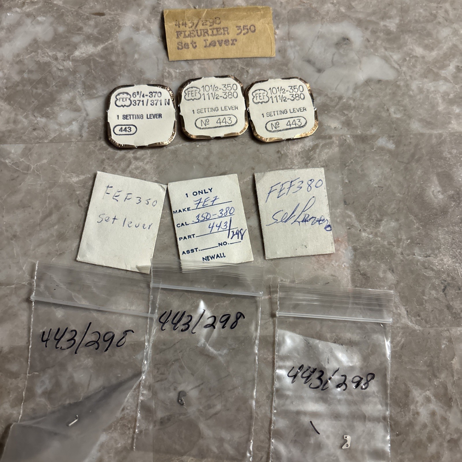 Fleurier 350 / Rolex 443 / 298 Set Lever X9