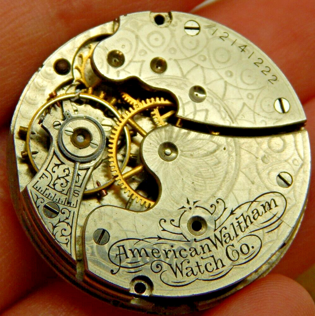 Antique Waltham Pocket Watch Movement 0s 7j Grade 60 Circa 1903