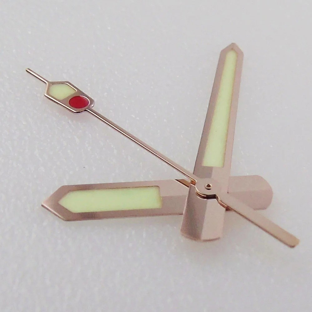 Watch Hands For NH35 NH36 NH70 7S26 Rose Gold C3 Luminous Hand Set Parts