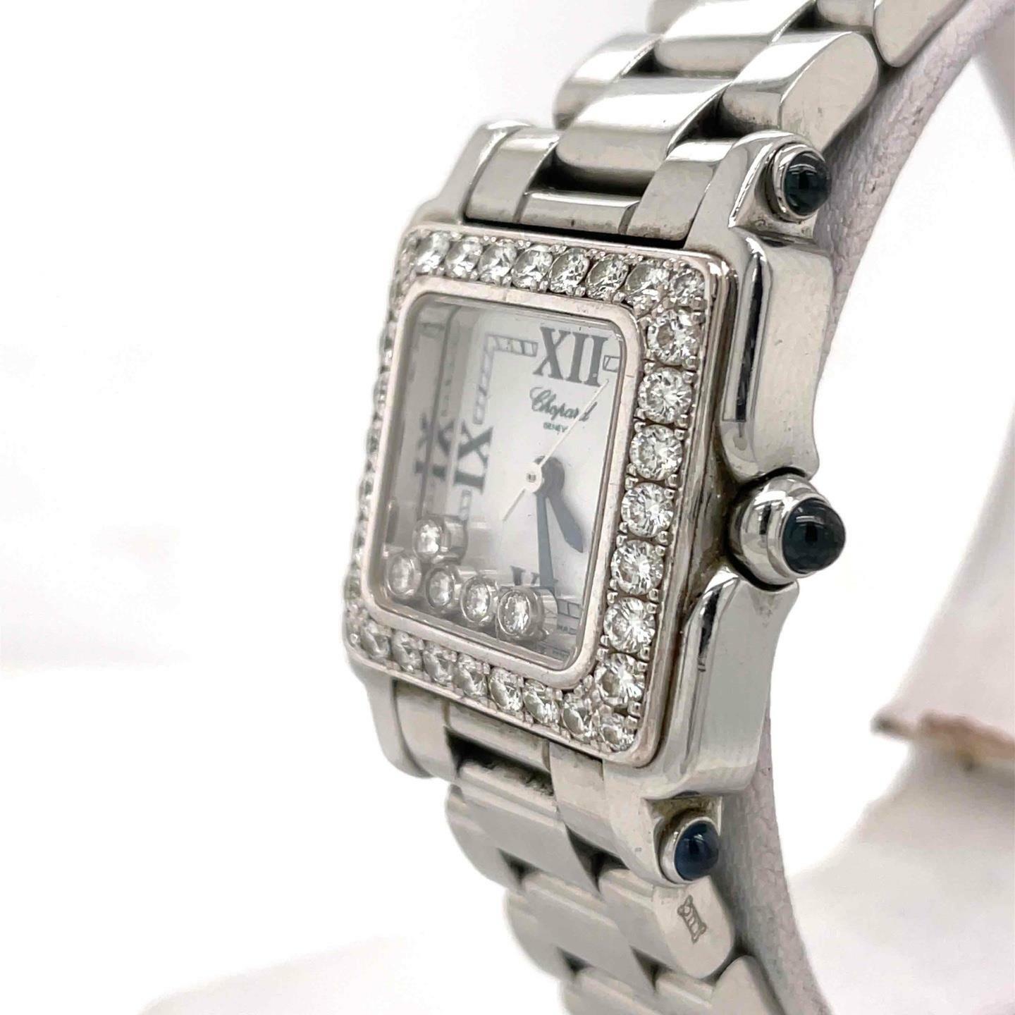 Chopard Happy Sport Quartz 26mm StainlessSteel Diamond Bezel Ladies 27/889523/11