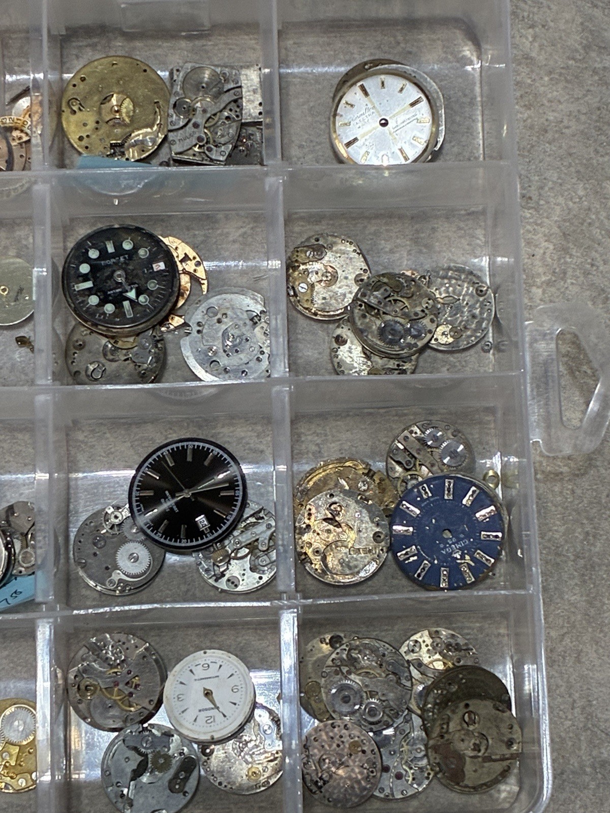 Assorted Watch Movement Parts & Dials Lot