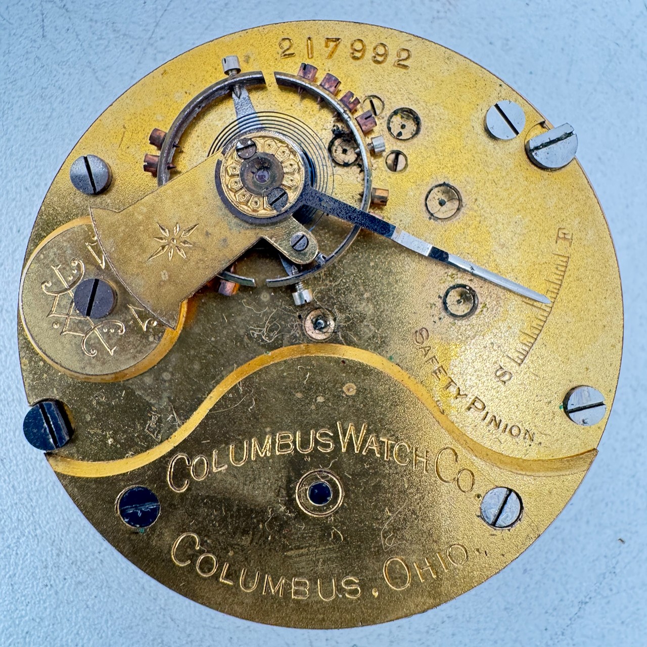 Antique 18s 1891 Columbus Watch Co. Hunter Pocket Watch Movement North Star USA