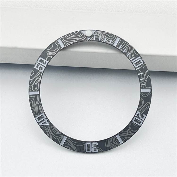 SUB Carbon Brazed Vitrified Ceramic Ring BGW9 Lume Watch Bezel Size 38mm