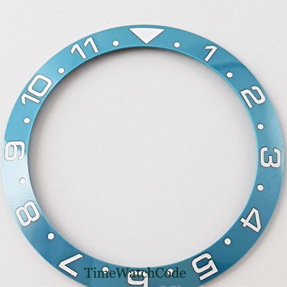 Sky Blue Sloped Bezel Insert Ceramic Watch Ring 38mm*30.6mm Fit Bliger Tandorio
