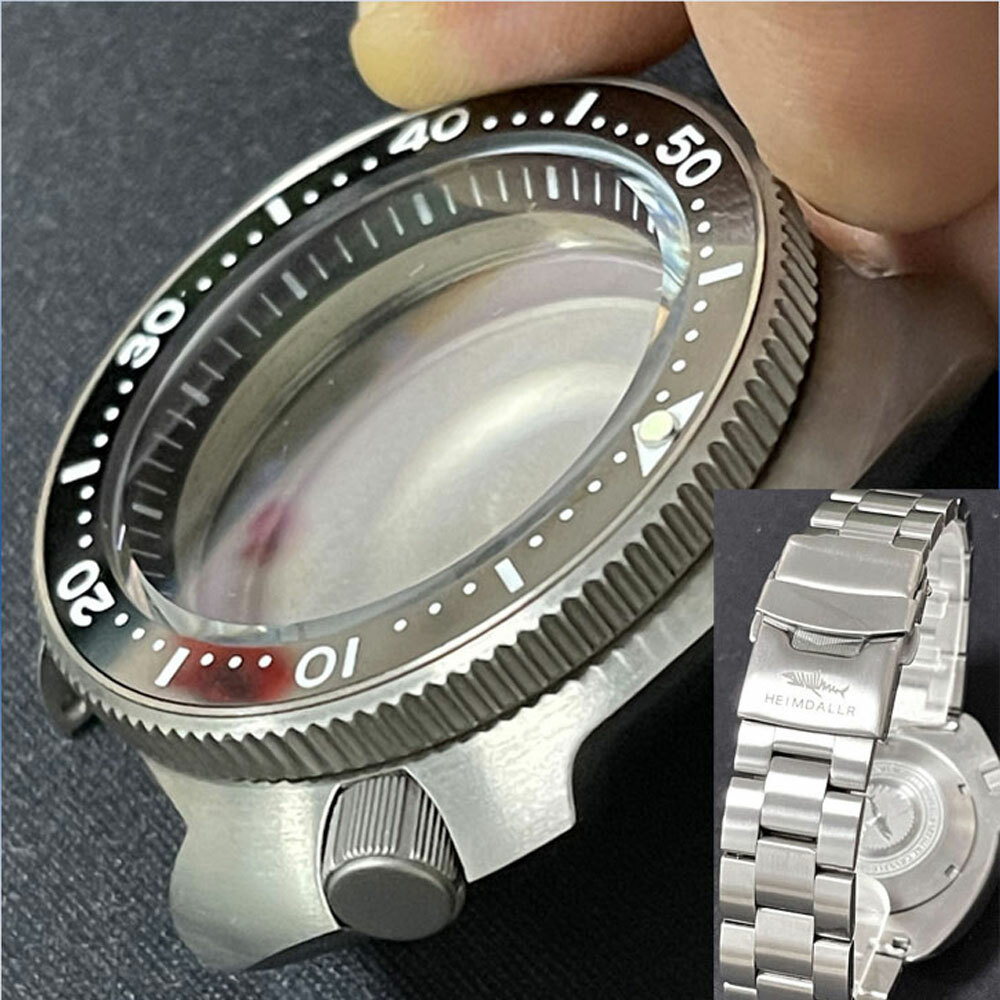 Fit NH35A 20BAR Watch Case Real Titanium Cases+Bracelet Sapphire Glass AR Coated