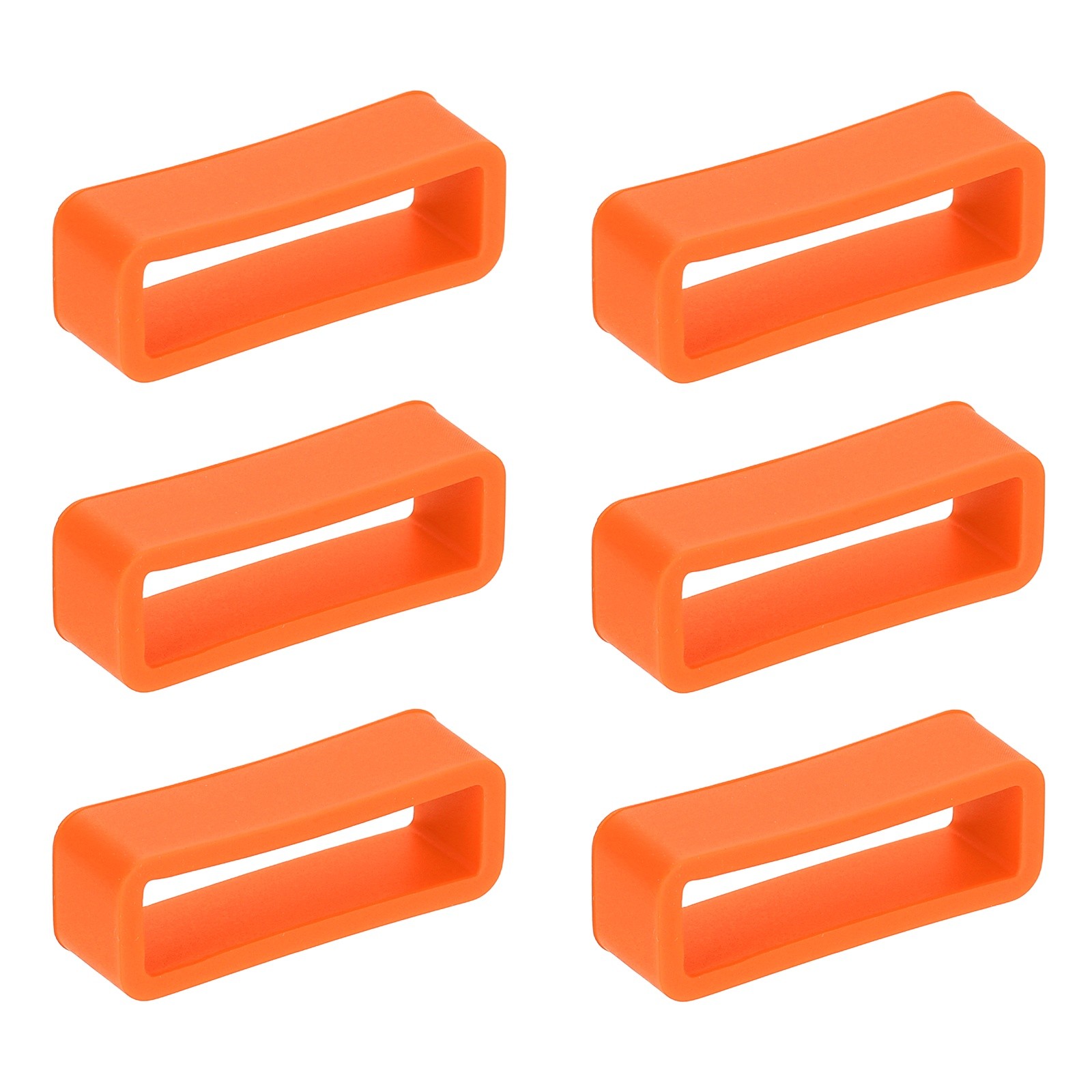 6pcs 22mm Silicone Watch Strap with Clasp Ring, for Orange Watches
