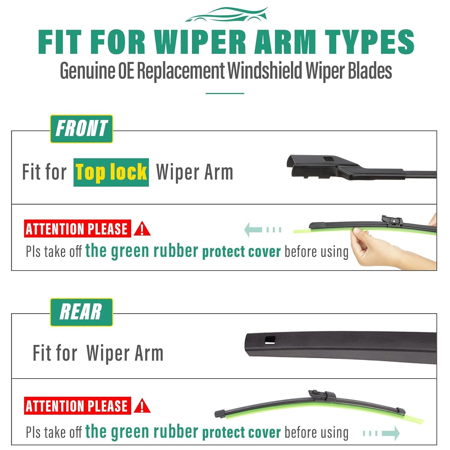 25″ 22″ 15″ Windshield Wiper Blades Replacement for VW Volkswagen Tiguan 2018 20