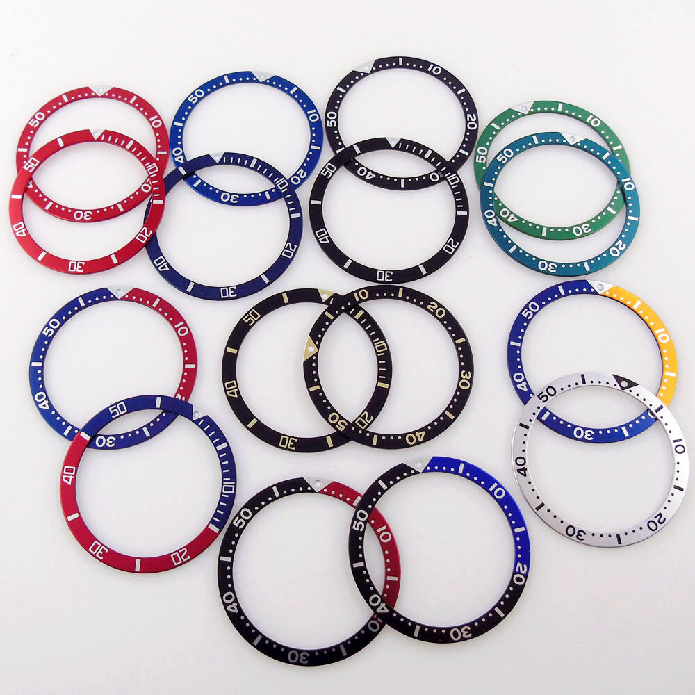 Aluminum Flat Watch Bezel Insert 39mm*32mm For 45mm Watch Case Bezel Ring Parts