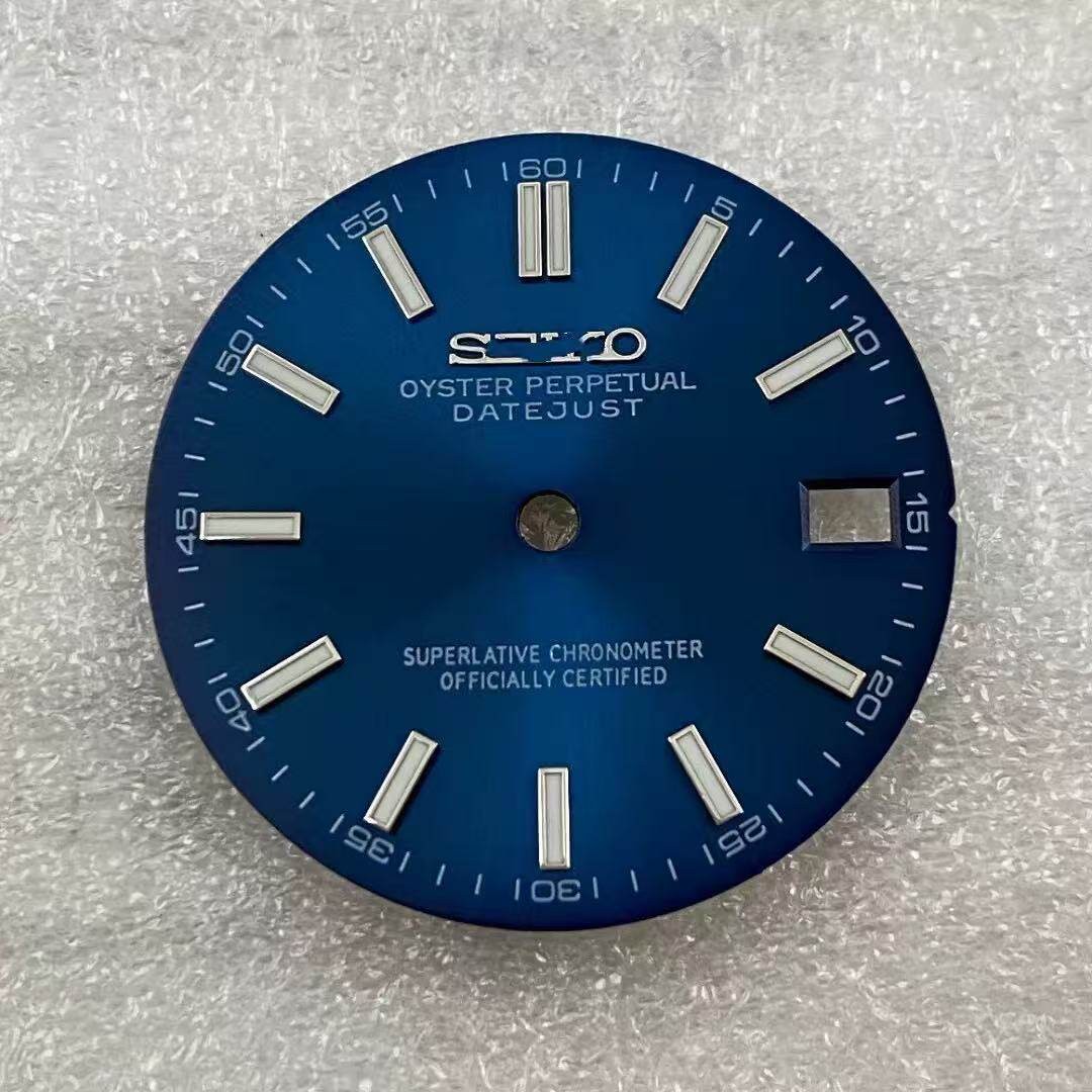 28.5mm Sun Pattern Watch Dial Blue Green Lume for Nh35 Nh36 Movement Accessories